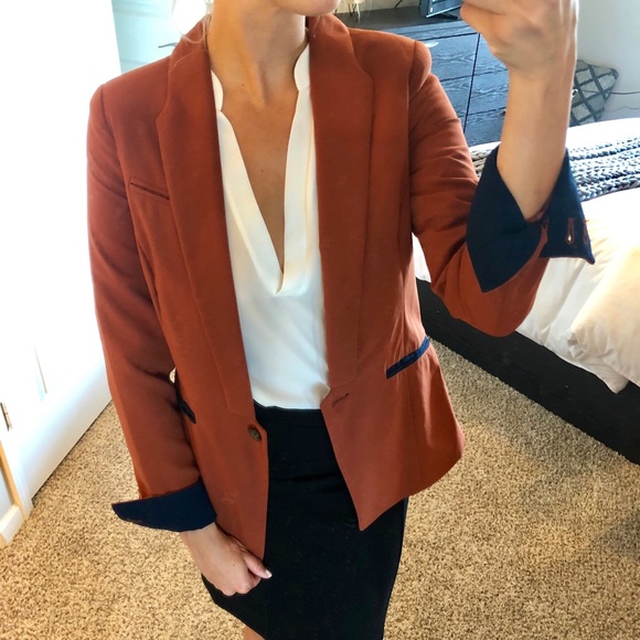 Forever 21 Jackets & Blazers - Copper blazer with navy pocket detail